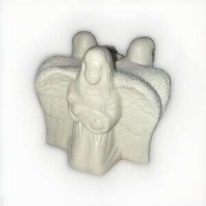 Hermitage Pottery Exquisite Ceramic Candle Holder 3 Angels Kneeling EUC